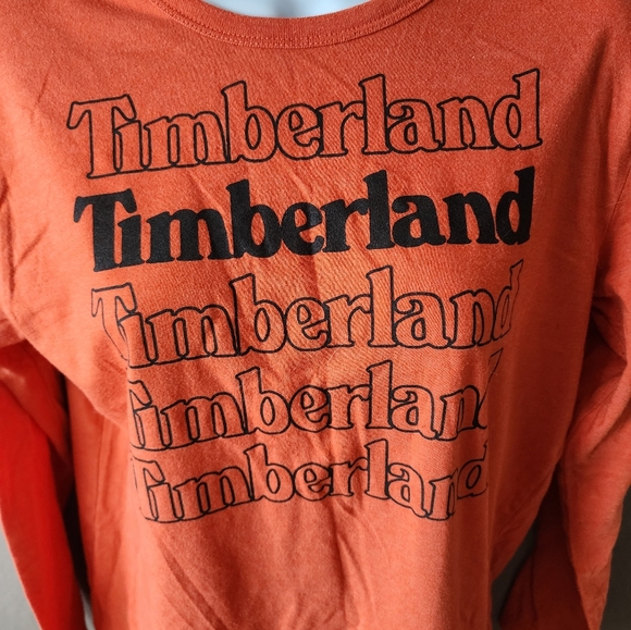 Timberland Orange Long Sleeve Logo Tee - Picture 2 of 8